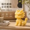 Exquisite resin Qilin ornament for desk — relieves dullness, boosts positive energy, a healing desktop decoration piece.