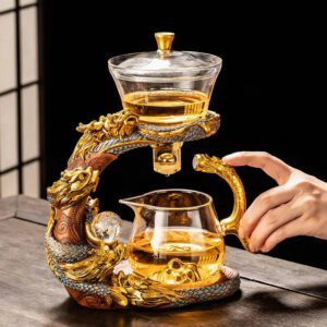 9feb0633-fe0b-4c4c-873d-c9df9b5bff33 Year of the Dragon new glass automatic tea set set for home lazy people teapot kungfu tea cup office tea making artifact
