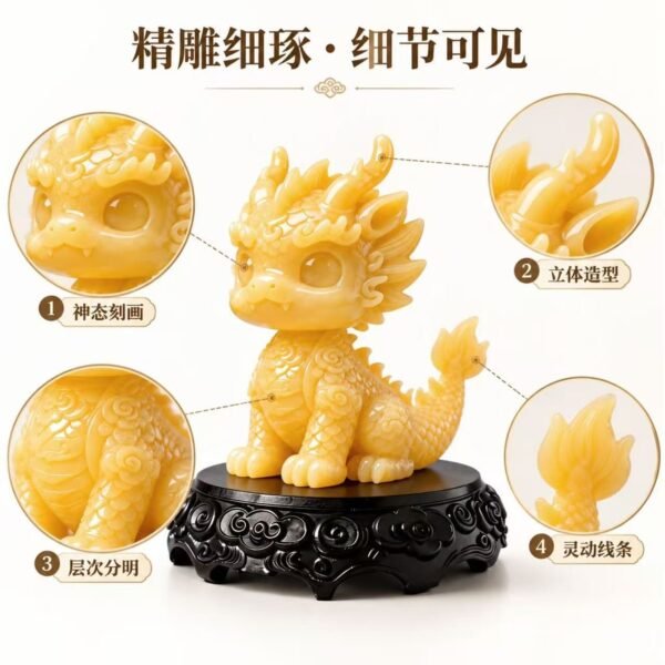 Exquisite resin Qilin ornament for desk — relieves dullness, boosts positive energy, a healing desktop decoration piece.