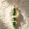 New Chinese-style Dragon Embracing Bamboo Pendant Necklace — Metal Relief, National Trend Cultural Creative Pendant, Niche Premium Feel, Oriental Style Accessory.